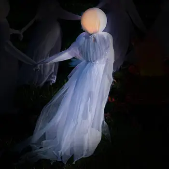 Хелоуин призрак със звук Страховит призрачен реквизит със страшен звук и цветна светлина Начало декор продукти за балкон двор веранда