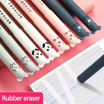 карикатура животни студенти изтриваема писалка 0.5mm сладък панда прасе Kawaii гел писалки за училище писане новост канцеларски момичета подаръци