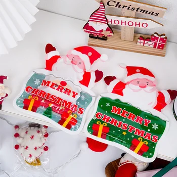 6PCS Коледа пластмасови бонбони чанти картонена кутия Дядо Коледа / снежен човек бисквити чанта за 2023 Navidad парти бонбони подаръци опаковъчни консумативи