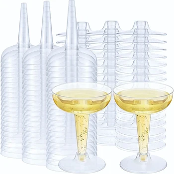 60Piece шампанско купе ясно вино дегустация чаши за многократна употреба стъбла коктейл чаши за шампанско парти
