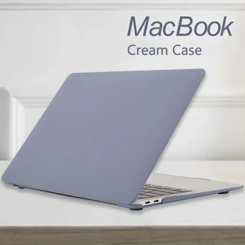 Луксозен градиент плътен цвят лаптоп капаци за Apple Macbook Touch ID M1 M2 чип Air Pro Retina 13 14 15 16 инчов A2179 крем случай