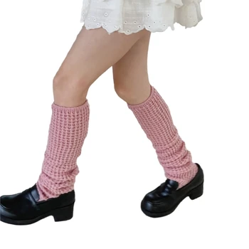 Подгряващи крака за жени момичета Lolitas крак топло зимни топли плетени дълги чорапи