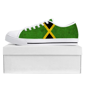 Ямайски флаг ниско Топ висококачествени маратонки мъжки женски тийнейджър платно маратонки Ямайка Prode случайни двойка обувки по поръчка обувка