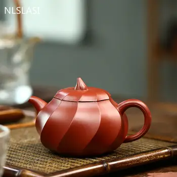 NLSLASI 240ML Китайски чайник Yixing лилава глина Чайник Сурова руда Ръчно изработен комплект за чай Dahongpao Чаена церемония Персонализирани подаръци