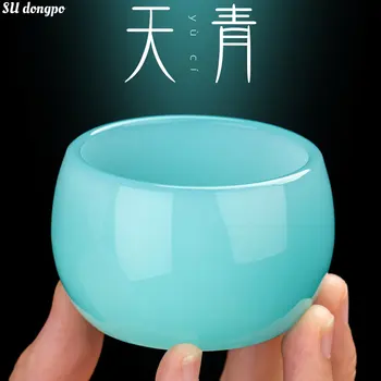 Azure нефрит порцелан чаена чаша - Zhijue чаша лична чаша Kungfu чай стъкло майстор чаша деликатен чай купа гостоприемство