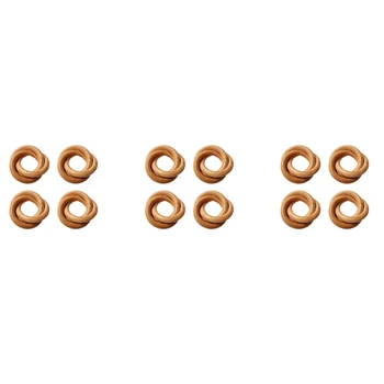 12Pcs дървени салфетки пръстени, дървени кръгове за катарами за салфетки Macrame, държачи за пръстени за салфетки за селска къща, сватба, декор за маса
