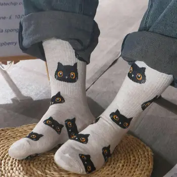 Mid-tube Котешки чорапи Зимни Harajuku меки животински памучни чорапи удобни карикатура подарък