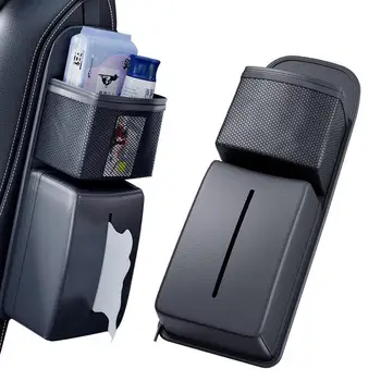 Столче за кола Side Tissue Organizer Кола многофункционален държач за съхранение на тъкани Джоб за съхранение на SUV камион Аксесоари за предни седалки за