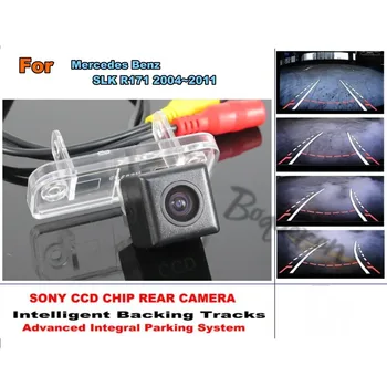Car Intelligent Parking Tracks Camera / За Mercedes Benz SLK R171 2004 ~ 2011 HD CCD Back up Reverse Camera / Камера за задно виждане