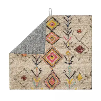 Абсорбиращ микрофибър Античен марокански берберски стил килим мат за кухня бързо суха етническа геометрична изкуство отцедник подложки за плот