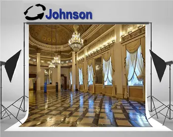 Венеция Италия бална зала Palace Полилей прозорец завеси фон Високо качество Компютърен печат стенни фонове