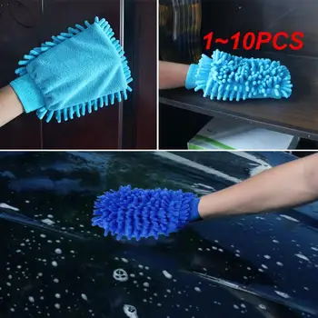 1 ~ 10PCS Ръкавица за почистване на автомобили микрофибърна автомивка Handschoenen Инструмент за почистване на автомобили Многофункционална почистваща ръкавица Автомивка