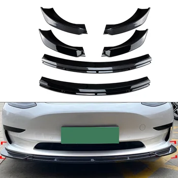 3Pcs / Set кола предна броня Lip Chin спойлер сплитер подстригване декорация за Tesla Model 3 Model3 2017 2018 2019 2020 2021