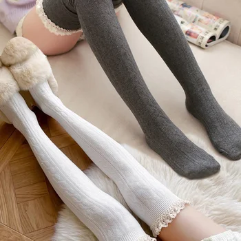 Light Luxury Sexy Stockings Premium Feel Lolita Maid Girls Lace Thigh High Socks Over Knee Leg Warmer Highly Elastic Leggings