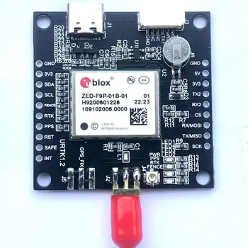 ZED-F9P-01B-01 RTK диференциален модул за позициониране на ниво сантиметър GPS навигационен модул нов захранващ приемник UM980 GNSS платка