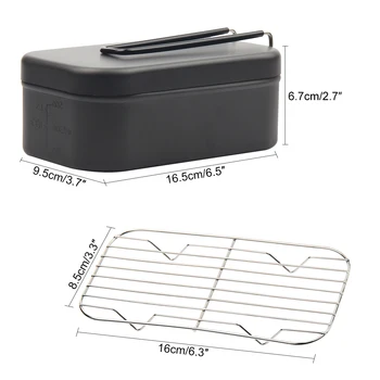 Алуминиева безопасност Преносим компактен правоъгълен Bento Box Алуминиеви преносими прибори за хранене Bento Box Контейнер за храна Микровълнова Bento Box