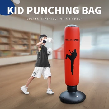 Детска боксова круша Надуваема боксова круша Кикбокс чанта Възрастен детски бокс пясъчна чанта Таекуондо чанта Муай тай тренировка 160см