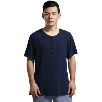 Hot продажба 2023 лято нов стил китайски стил реколта мъже тениска v-образно деколте Къс ръкав бельо върховете за мъже плюс размер дрехи 5XL