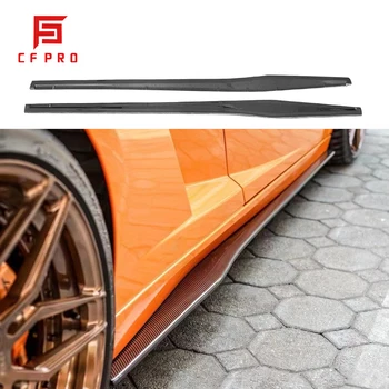 Real въглеродни влакна страна броня разширение странична пола сплитер за Lamborghini Gallardo LP550 странична врата край протектор