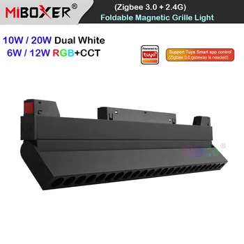 Miboxer (Zigbee 3.0+2.4G) 6W 12W RGB+CCT 10W 20W Dual White LED сгъваема магнитна решетка светлина 48V RF дистанционно управление интелигентна лампа