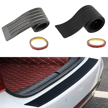 Carbon Fiber Universal Car Trunk Door Guard Strips Перваза Plate Protector Rear Bumper Guard Гумени корнизи Pad Trim Cover Strip