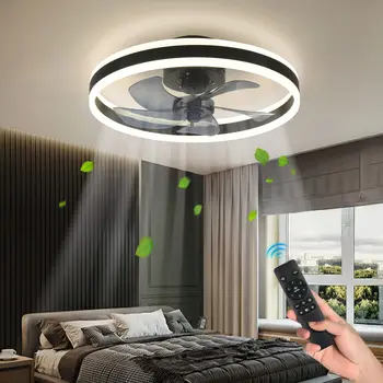 Модерен таван светлина спалня таван вентилатор със светлина и контрол хол ресторант вътрешен декор LED безшумен таван лампа