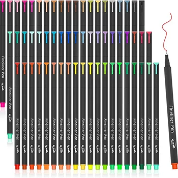 60 цвята Fineliner 0.4mm Fine Point маркери Micron Liner Fineliner Писалки за метален маркер Draw писалка цвят скица маркер набор
