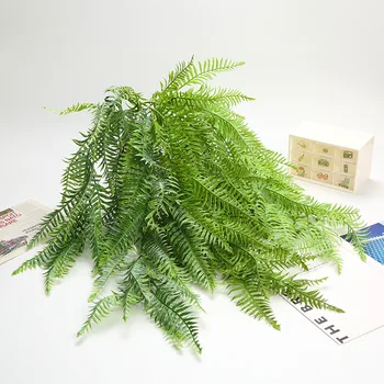 81см Висящи растения Изкуствена зеленина Висящи Persain папрат трева растения зелена стена растение фалшива пластмаса ред листа