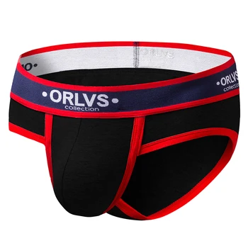 ORLVS Твърди мъжки слипове Секси бельо памучни шорти бикини мъжки долни гащи дишаща плюс размер торбичка Vetement Homme Кратко мъже