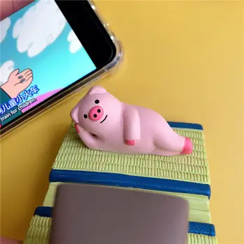 Pig Държач за мобилен телефон Сладък карикатура прасе Гледайте телевизия Таблет с вас Държач за скоби Girly Heart Desktop Creativity Gift Decoration