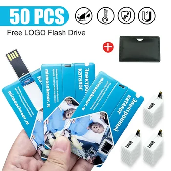 50 PCS / LOT Безплатно персонализирано лого Кредитна карта с реален капацитет 4GB 8GB 16GB 32GB USB стикове Flash Drive 1GB 2GB Бизнес фотография