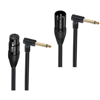 Professional XL женски / мъжки до 6.35mm кабел моно мъжки небалансиран свързващ проводник за динамичен микрофон 0.5m дължина