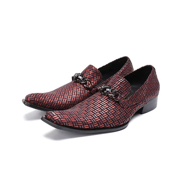 Нова мода Удобна естествена кожа slio-on square toe Flat Man Casual Classic ръчно изработени обувки размер38-46