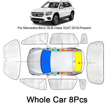  Автомобилни сенници UV защита покритие страничен прозорец завеса сенник сенник визьор мат авто аксесоари за Mercedes-Bens GLA GLB 2013-2025