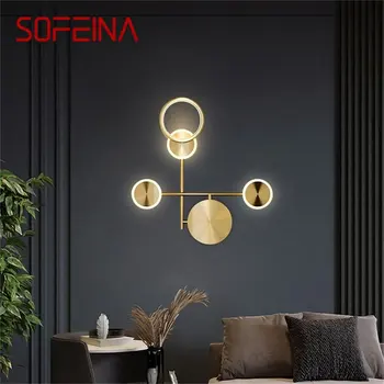 SOFEINA месингова стенна лампа Nordic модерни свещи прост дизайн LED осветление на закрито за декорация на дома