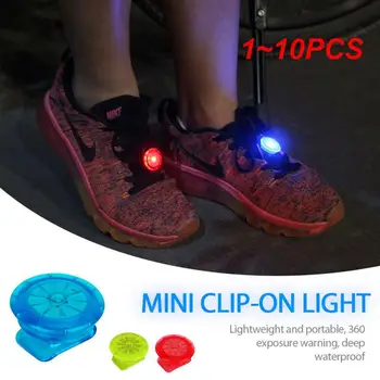 1 ~ 10PCS Течаща светлина Led светеща обувка клип светлина многофункционална мини нощ бягане предупредителна светлина безопасност клипове на открито