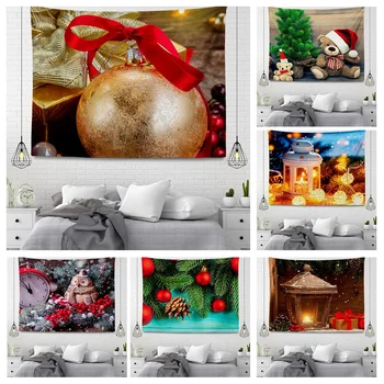 Декорация за дома Коледа златна топка стая декор стена гоблен естетическа спалня естетическа стена изкуство голям плат стена гоблен