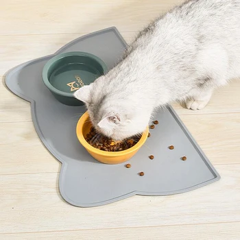 SWEETHOME Силиконова подложка за храна за домашни любимци Преносима водоустойчива непропусклива подложка за хранене Подложка за купа за котки Кучета СИЛИКОНОВ МАТ