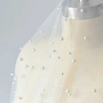 2023 Най-новият обикновен найлонов материал с пайети сватбена рокля плат дантела, продавана от двора
