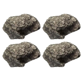 4PCS Spare-Key Rock - Изглежда & Feels Like Real Stone - Безопасен за външна градина или двор, Key Hider Box Durable Easy Install