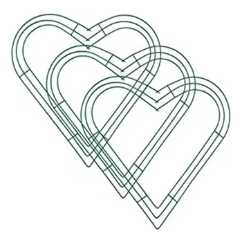 3 пакет сърце метален венец 12 инчов сърце форма телени венец рамка за дома сватба Свети Валентин DIY занаяти