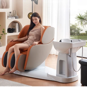 Многофункционални въртящи се шампоан столове Интелигентен електрически масаж за медицински сестри Интегриран шампоан стол Massageador мебели QF50SC