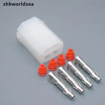 shhworldsea 5/30/100sets 2.3mm 4pin кола Конектор за кислороден сензор
