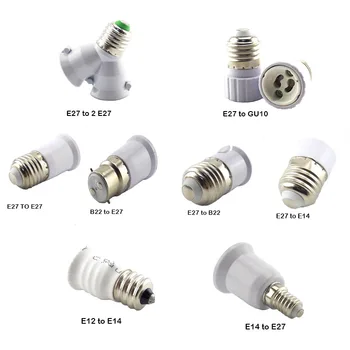  E27 до E14 GU10 B22 лампа база LED царевица крушка светлина притежателя конвертор гнездо адаптер преобразуване огнеупорен материал