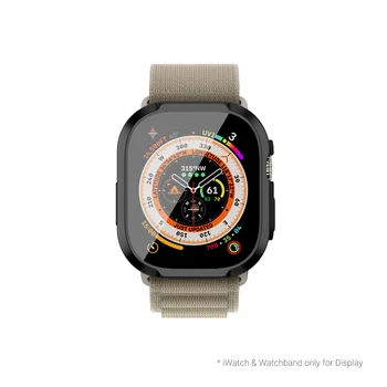 KZDOO броня случай + стъкло за Apple Watch ултра водоустойчив луксозен защитен капакМетален гумен вътрешен предпазител за iWatch Ultra / Ultra 2