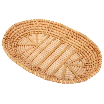 ГОРЕЩО тъкани кошница за съхранение Ратан хляб кошница плодове кошница сервиране кошници за дома кухня бюро снек Sundries организатор