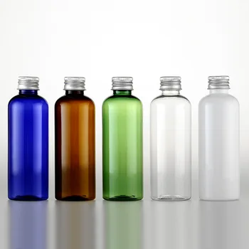 50pcs X100ml Прозрачни празни пластмасови бутилки с алуминиеви капачки за козметика Опаковка бутилка контейнери Пътуване PET течна бутилка